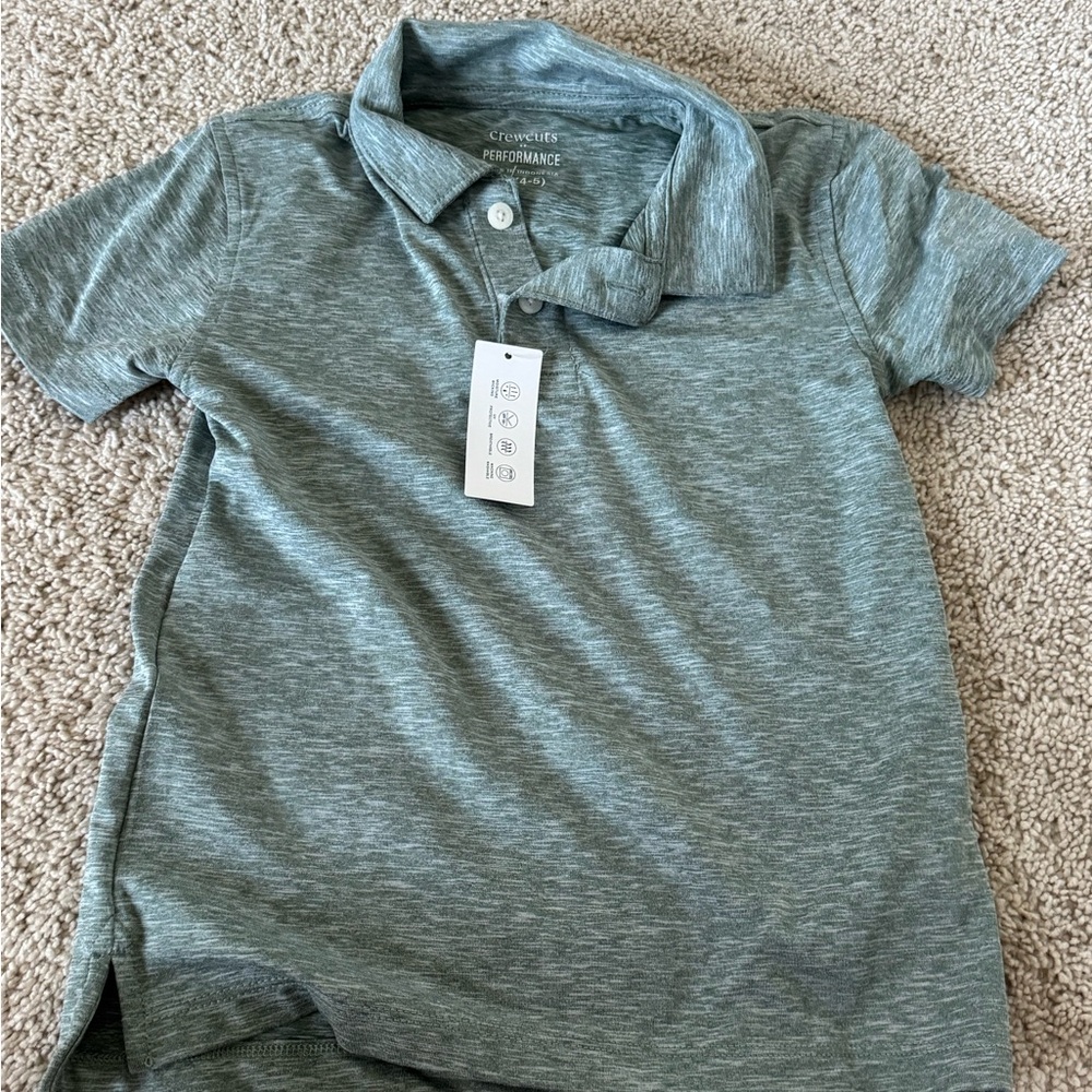 Crewcuts Heather Gray Performance Polo XS